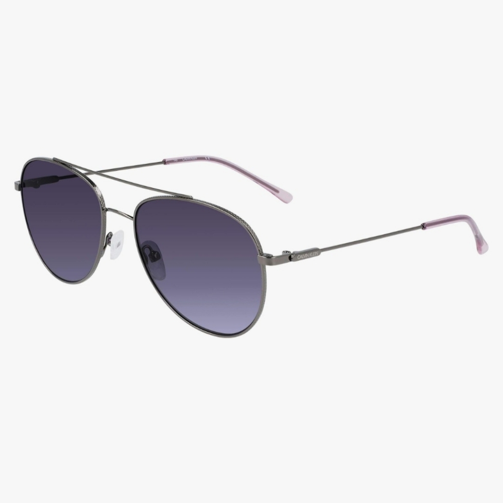 Calvin Klein Women's Round Sunglasses Aviator Gunmetal